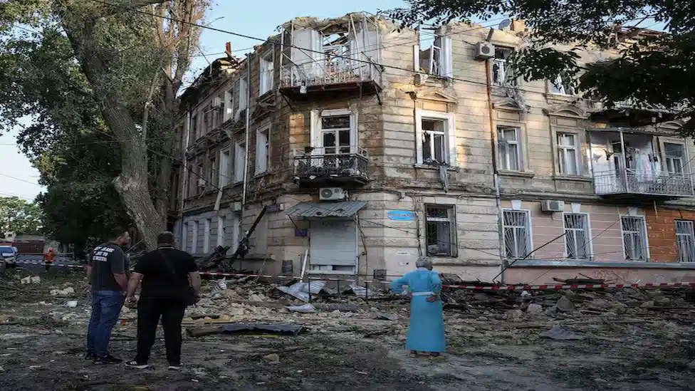 Russian Drone Attacks on Ukraine Kill Civilians, Hit Hospitals in Odesa